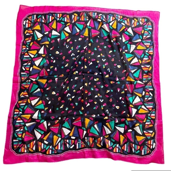 Ginnie Johansen Abstract Sails Print 32” Square Scarf - Picture 2 of 8